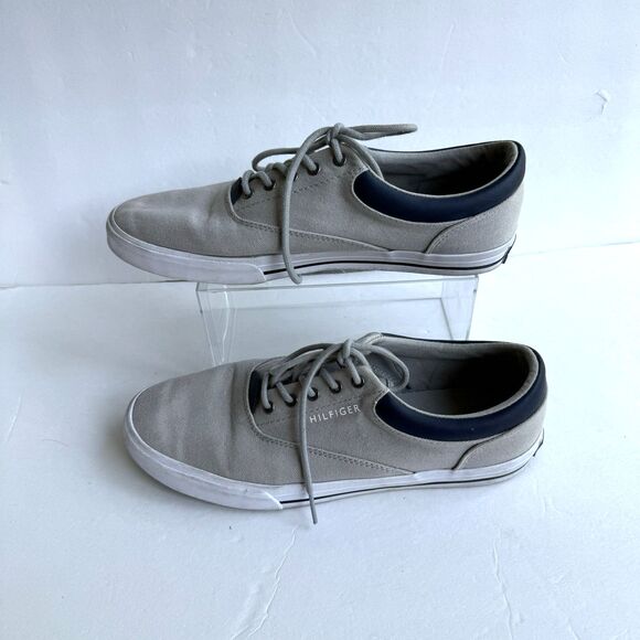Tommy Hilfiger Phillie Sneaker Size 10 Gray Blue Canvas Skate Shoe TMPHILLIE-R - Picture 4 of 8